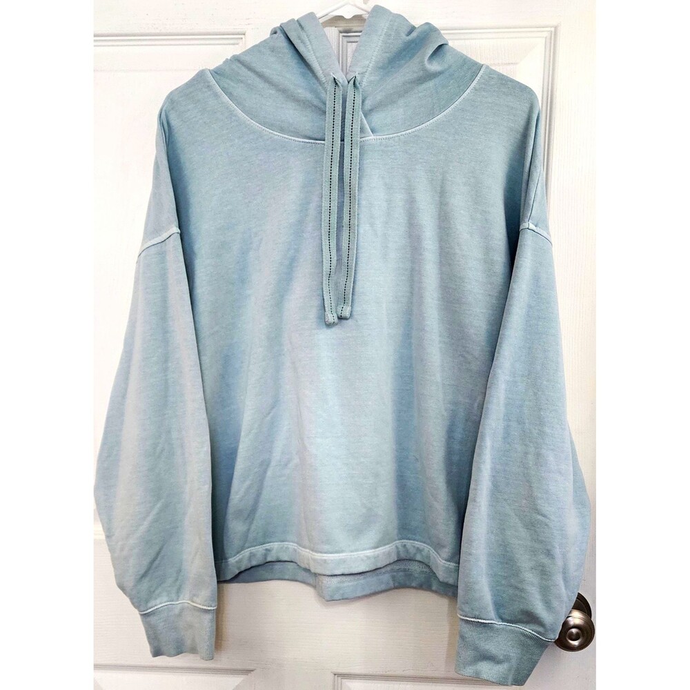 Old Navy Women's XL Blue Solid Fleece Pullover Hooded Drawstring Hoodie